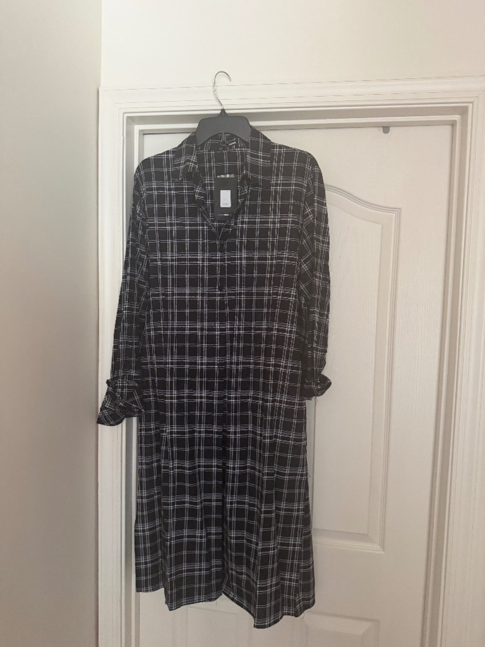Plaid oversized shirt with side splits